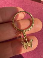 charm ring with chai and butterfly