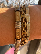 two tone greek key bracelet