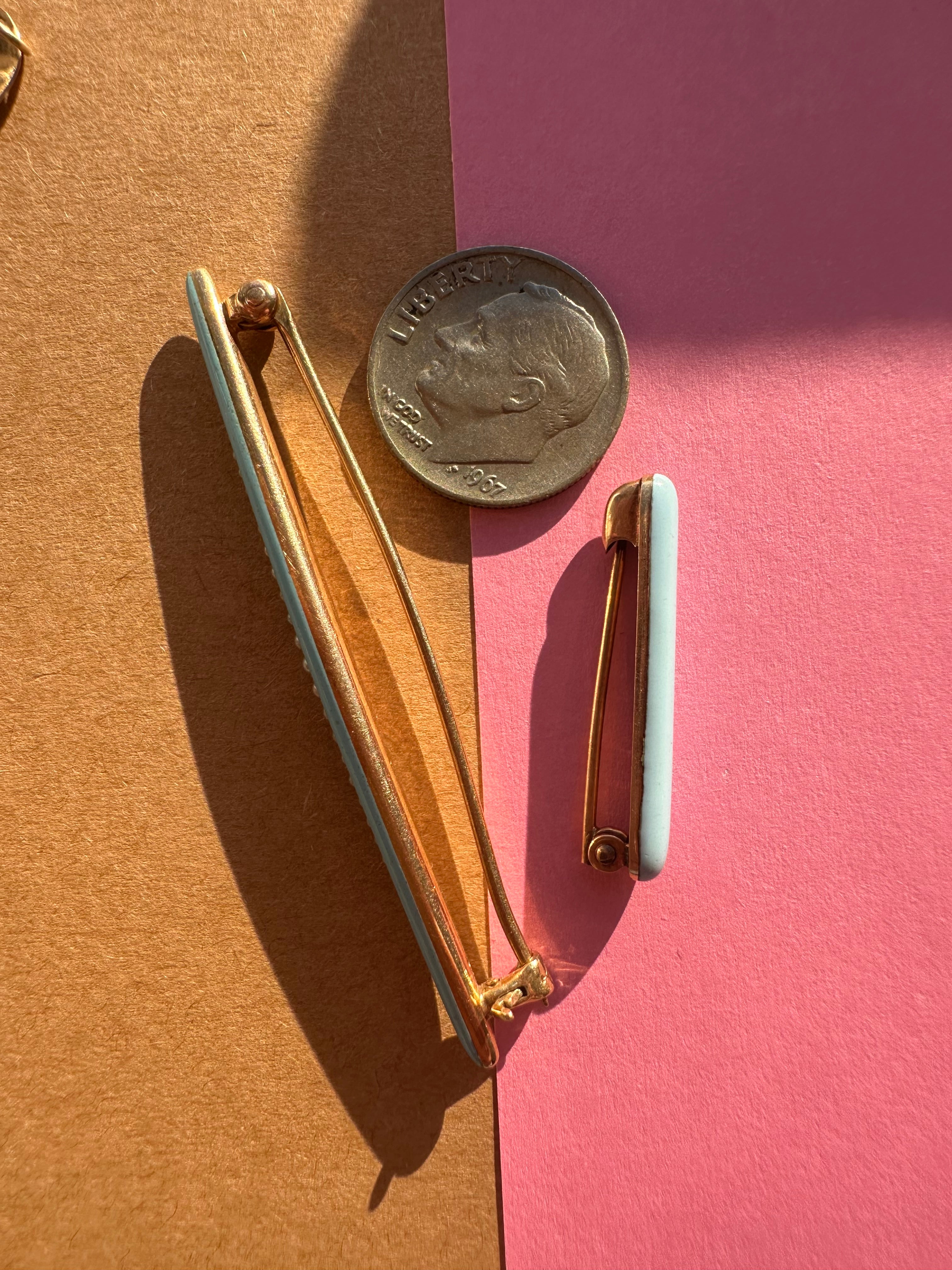 turquoise enamel antique pins