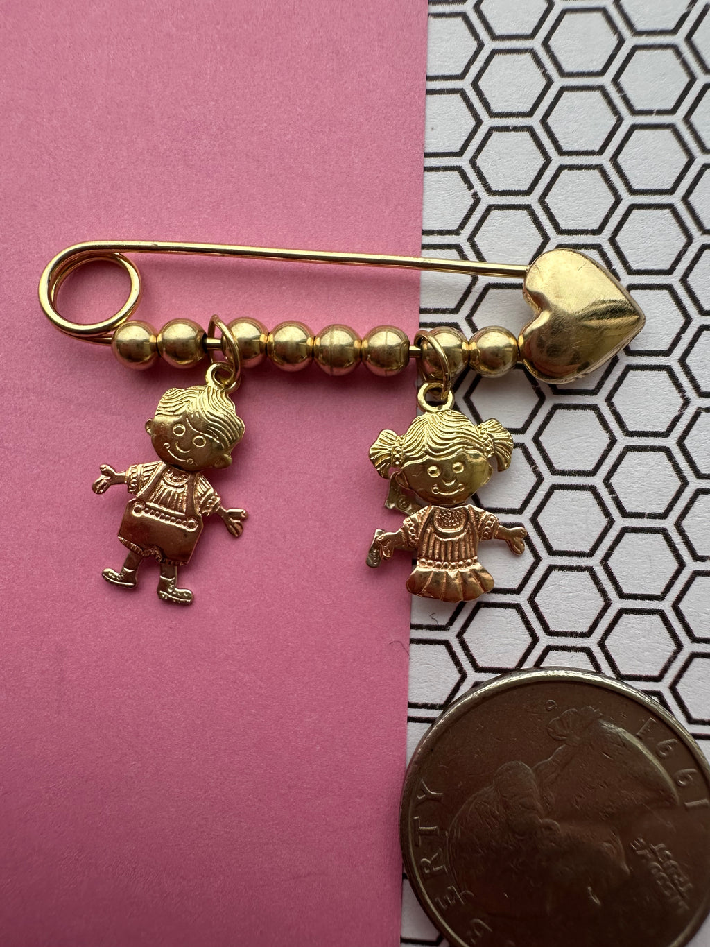 heart safety pin