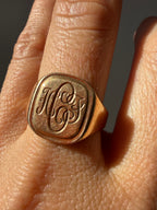 rounded square signet ring