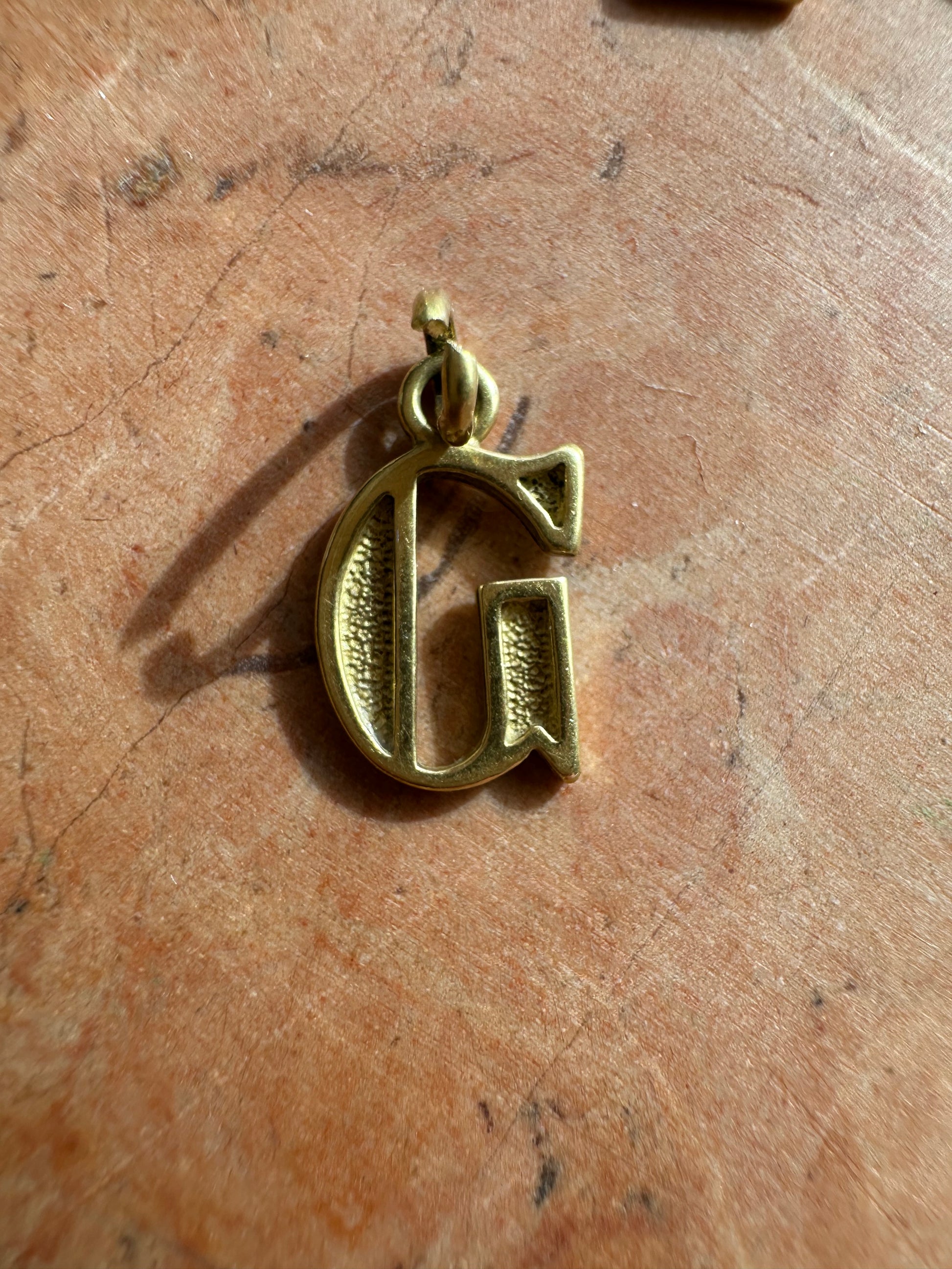 vintage 18k gold block letters