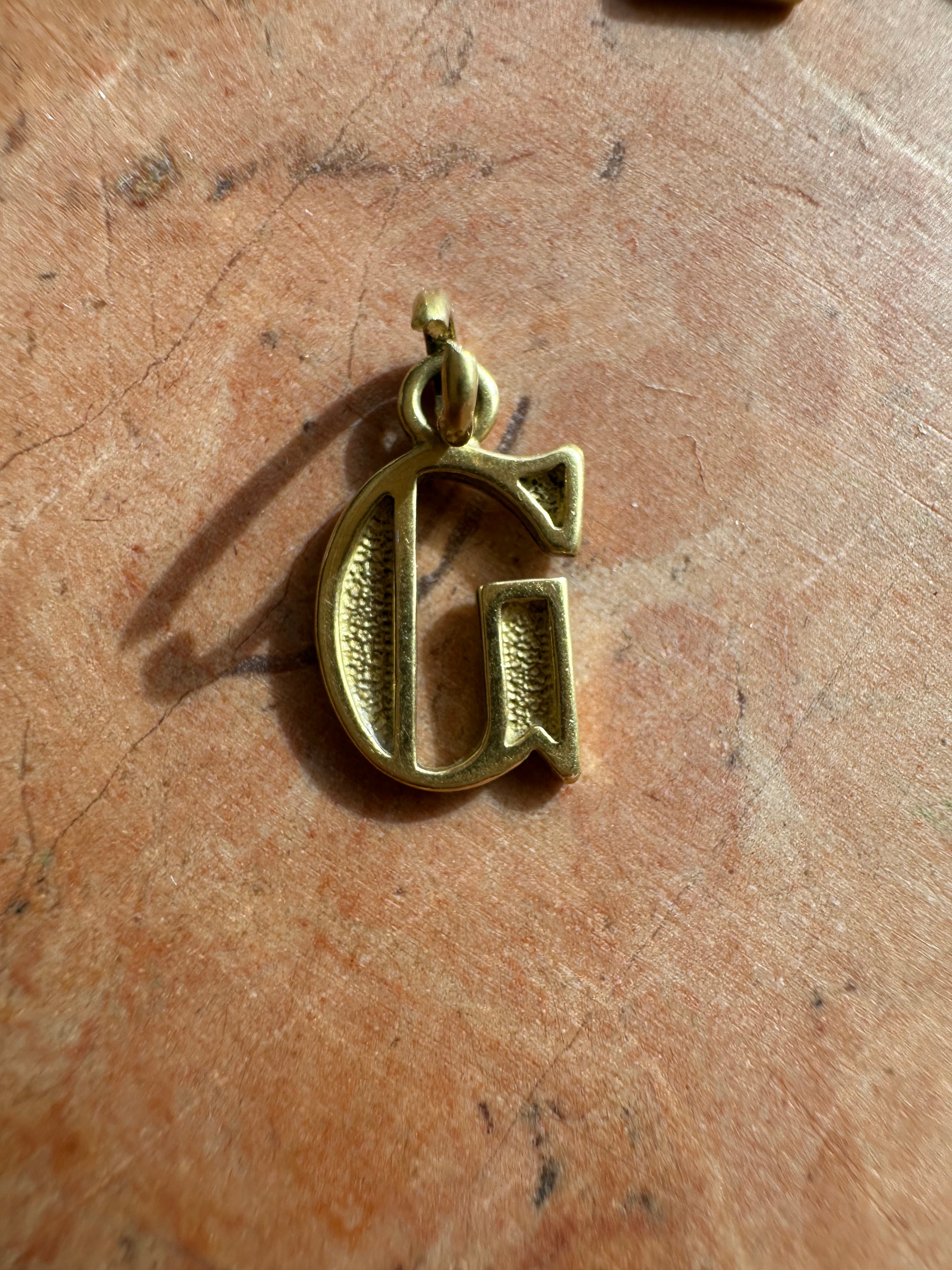 vintage 18k gold block letters
