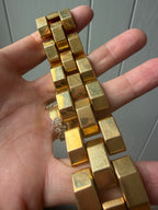 chunky blocky 18k gold bracelet