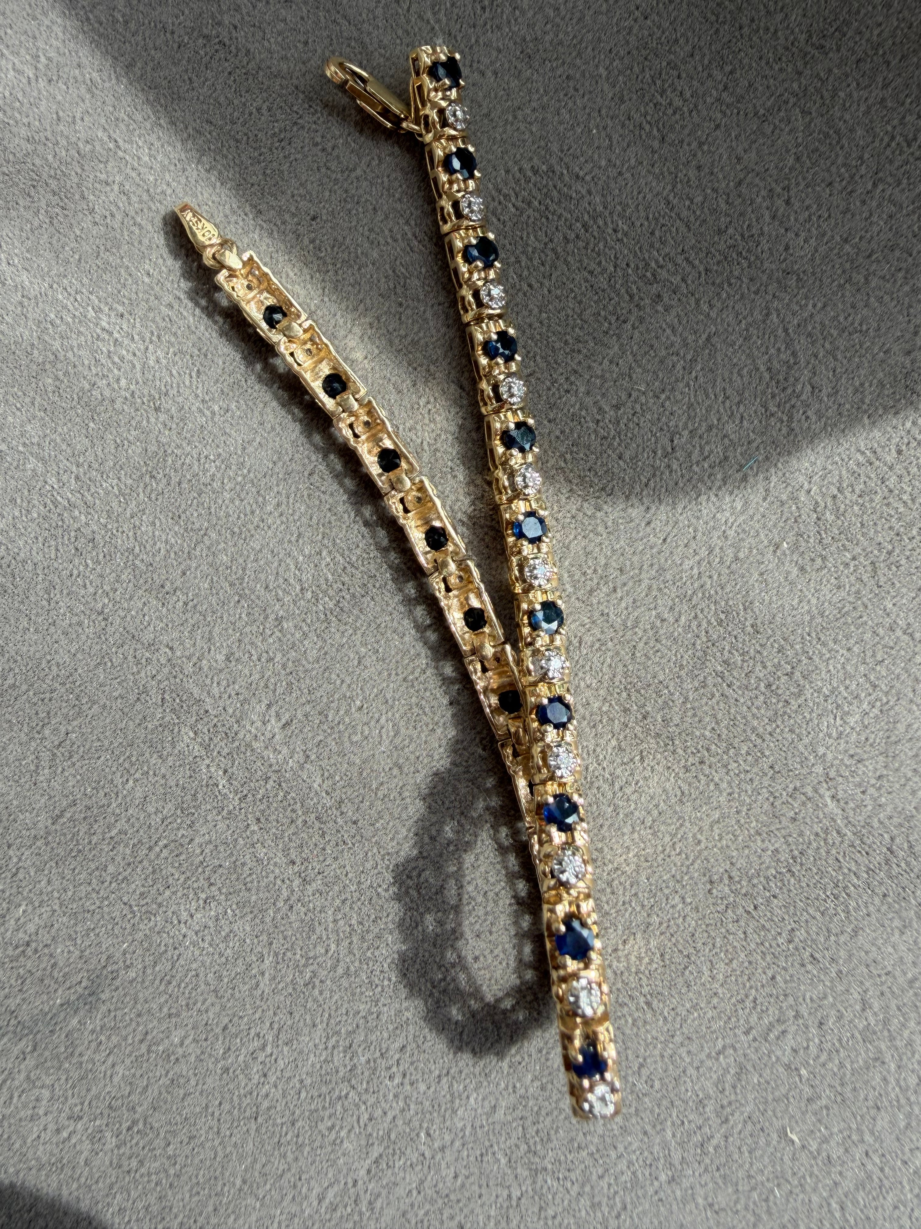 sapphire and diamond tennis bracelet