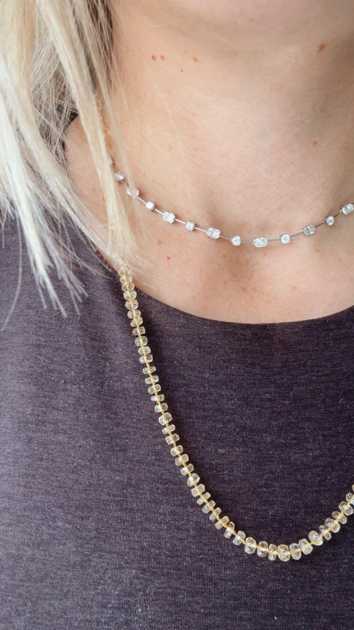 The Emerald Karat custom Floating Light Diamond Tennis Necklace PREORDER DOWNPAYMENT