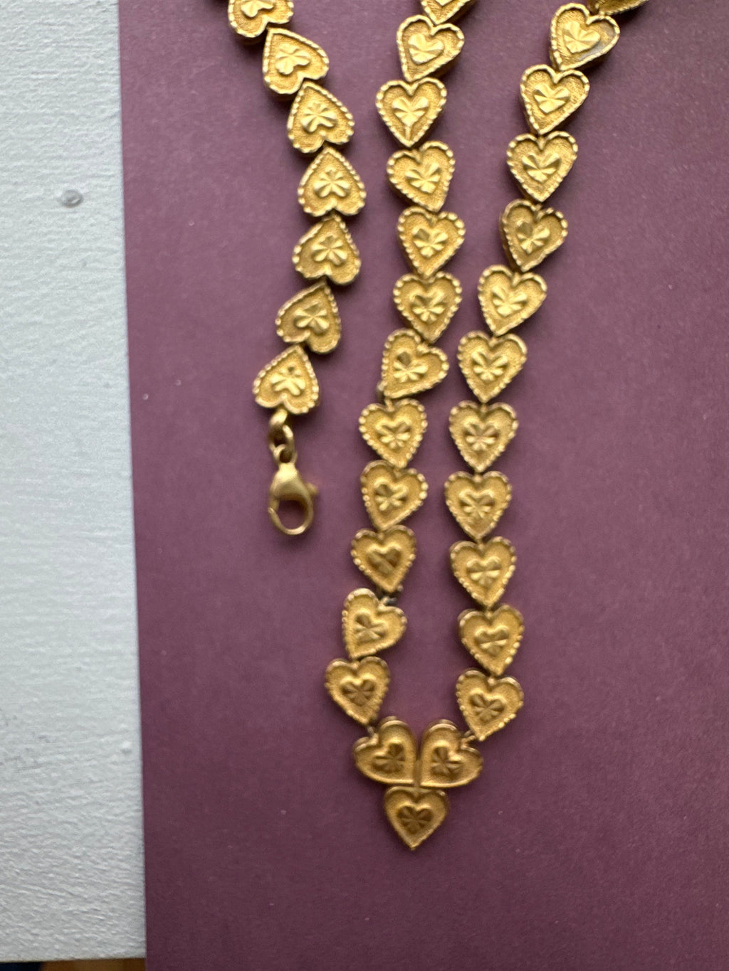 21k gold hearts necklace