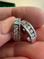 white gold diamond J hoops