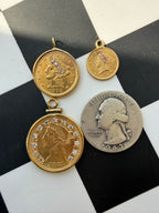 diamond adorned antique US Liberty coins