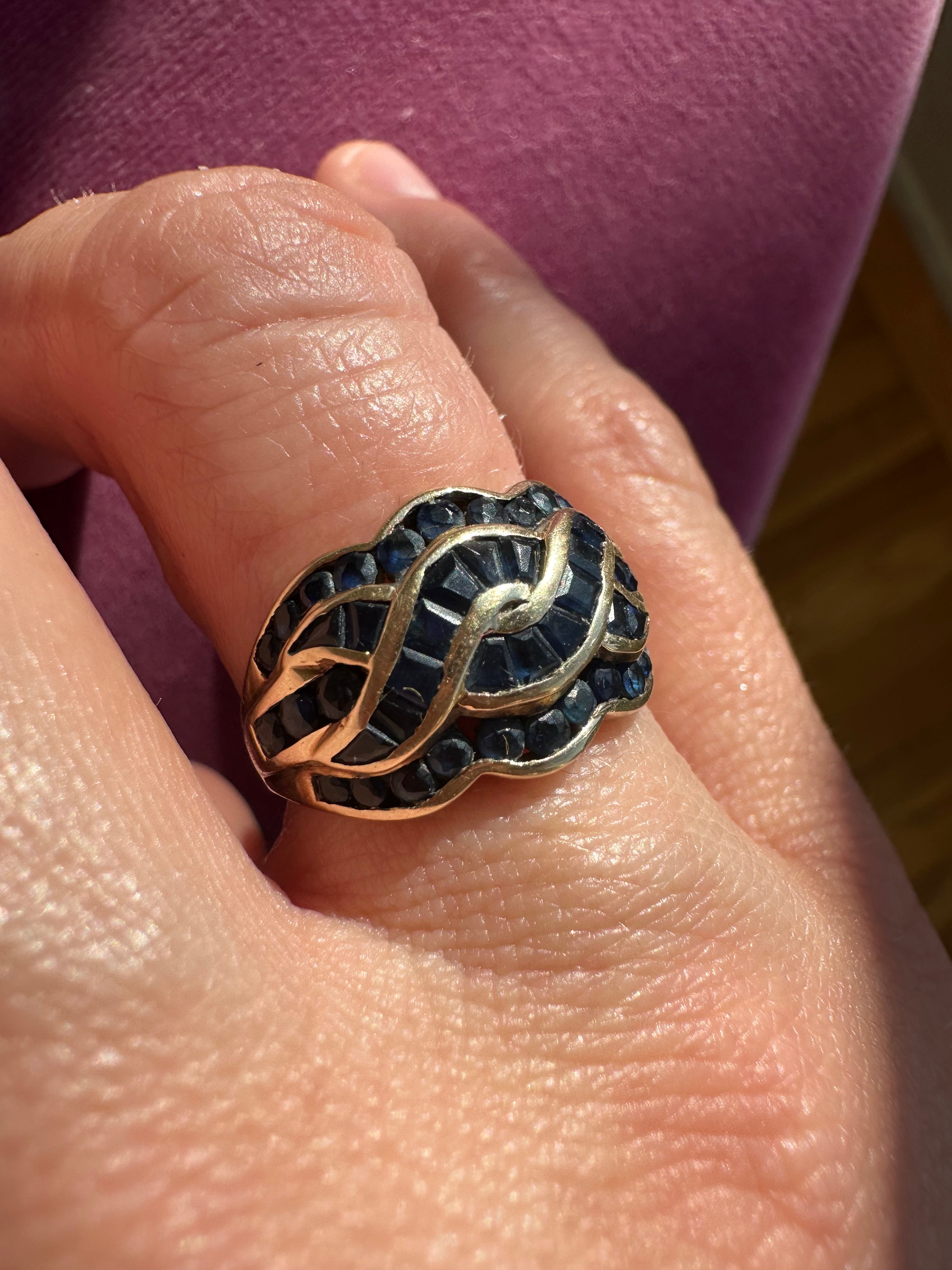 sapphire pretzel ring