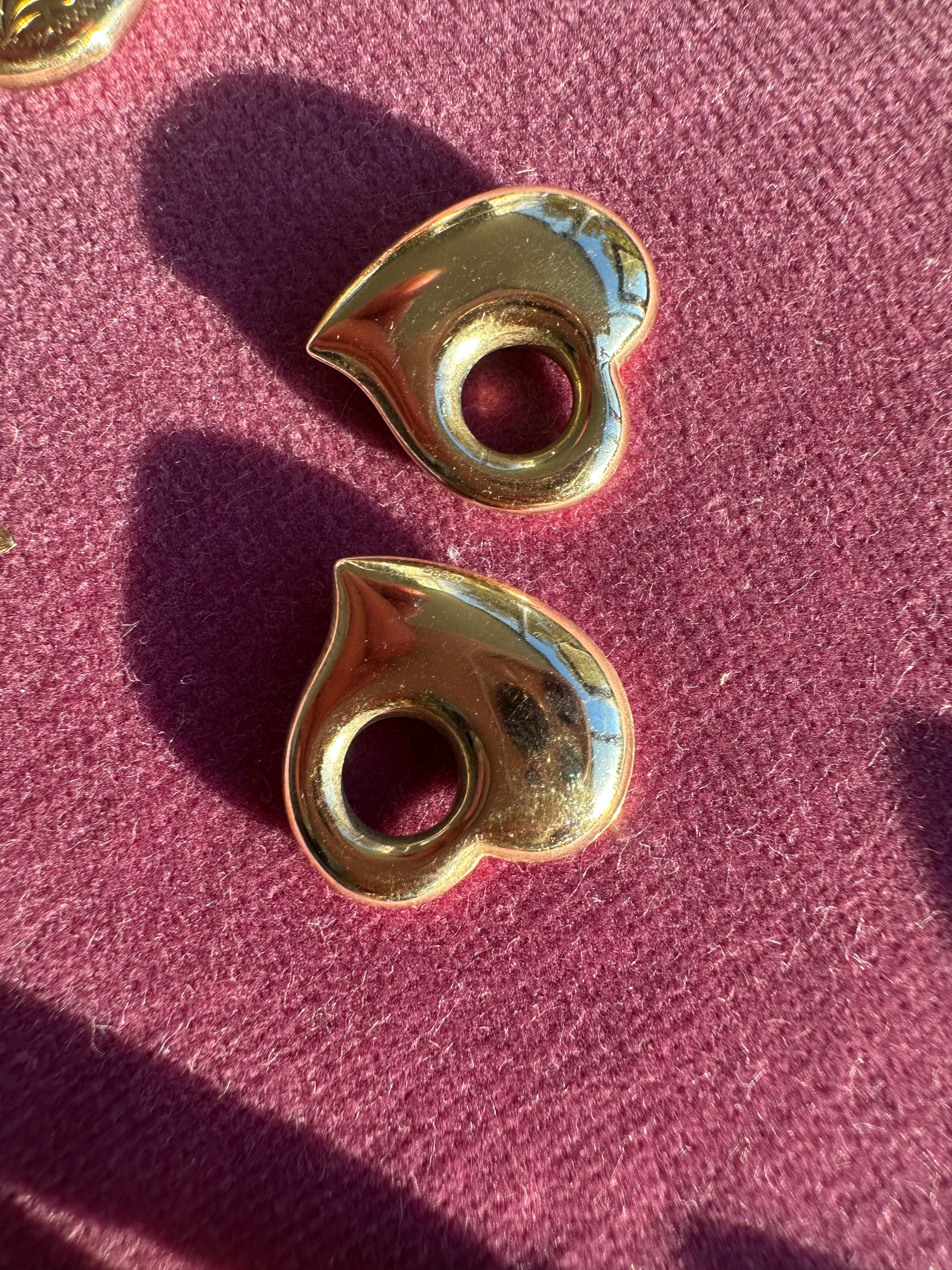 puffy heart hoop charms