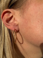 solid 18k 1.25" textured hoops