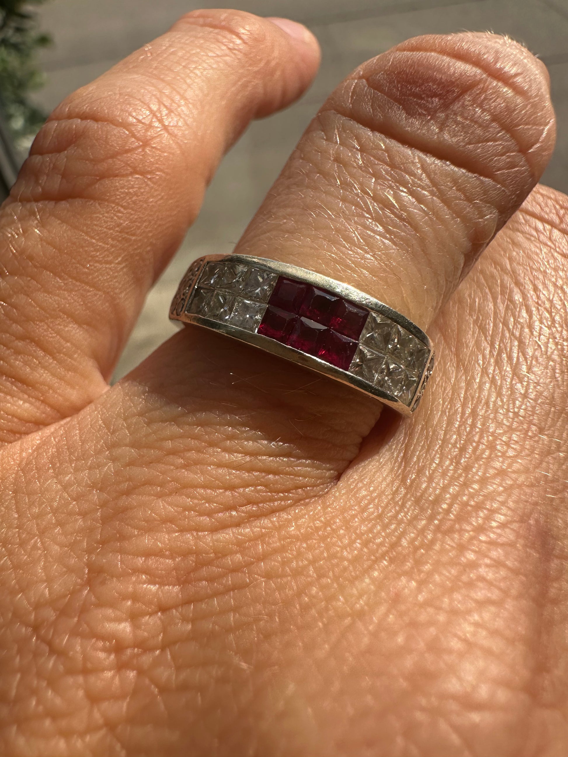 Ruby and diamond band