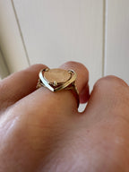 taurus coin heart ring