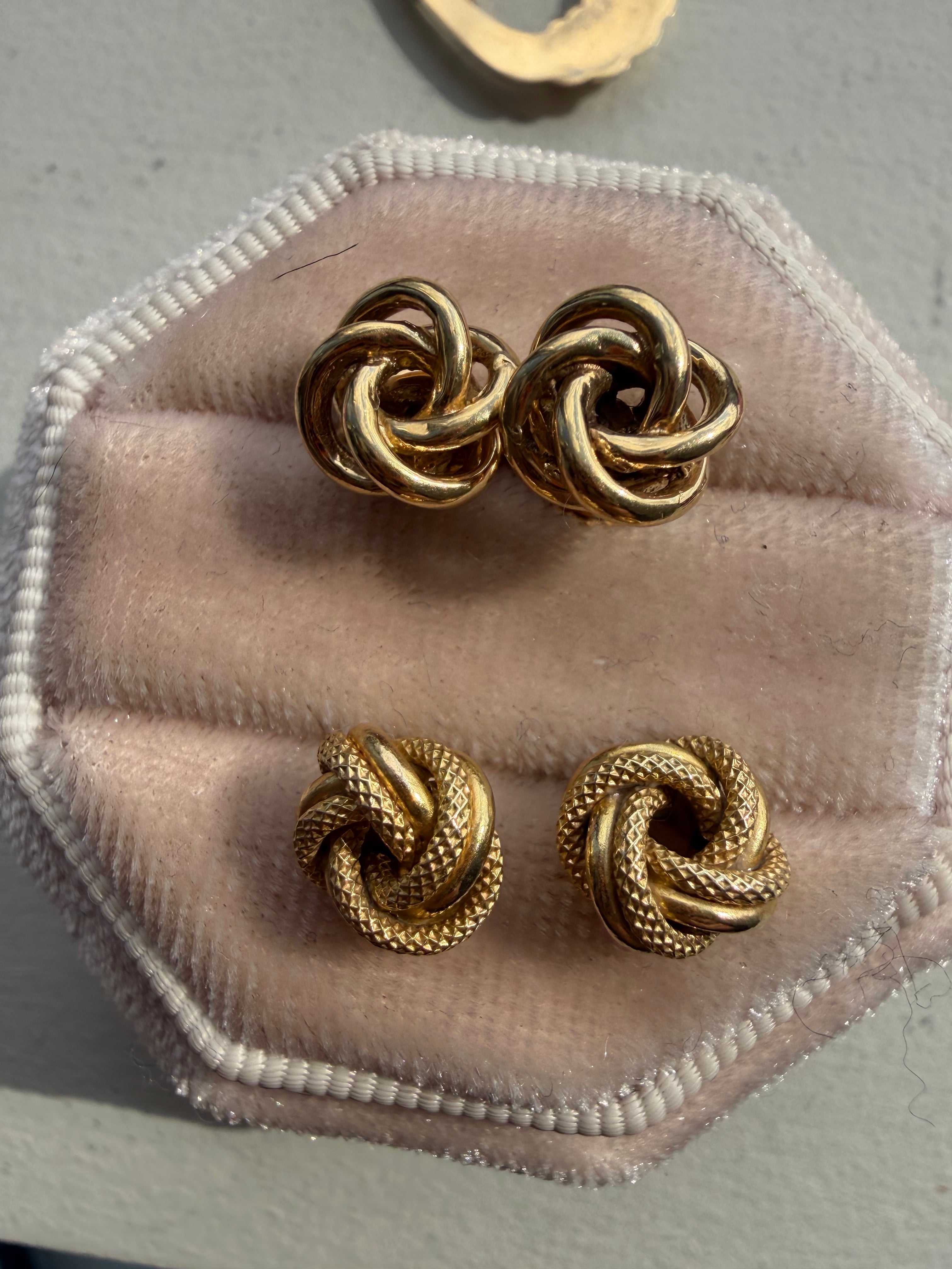 gold knot studs