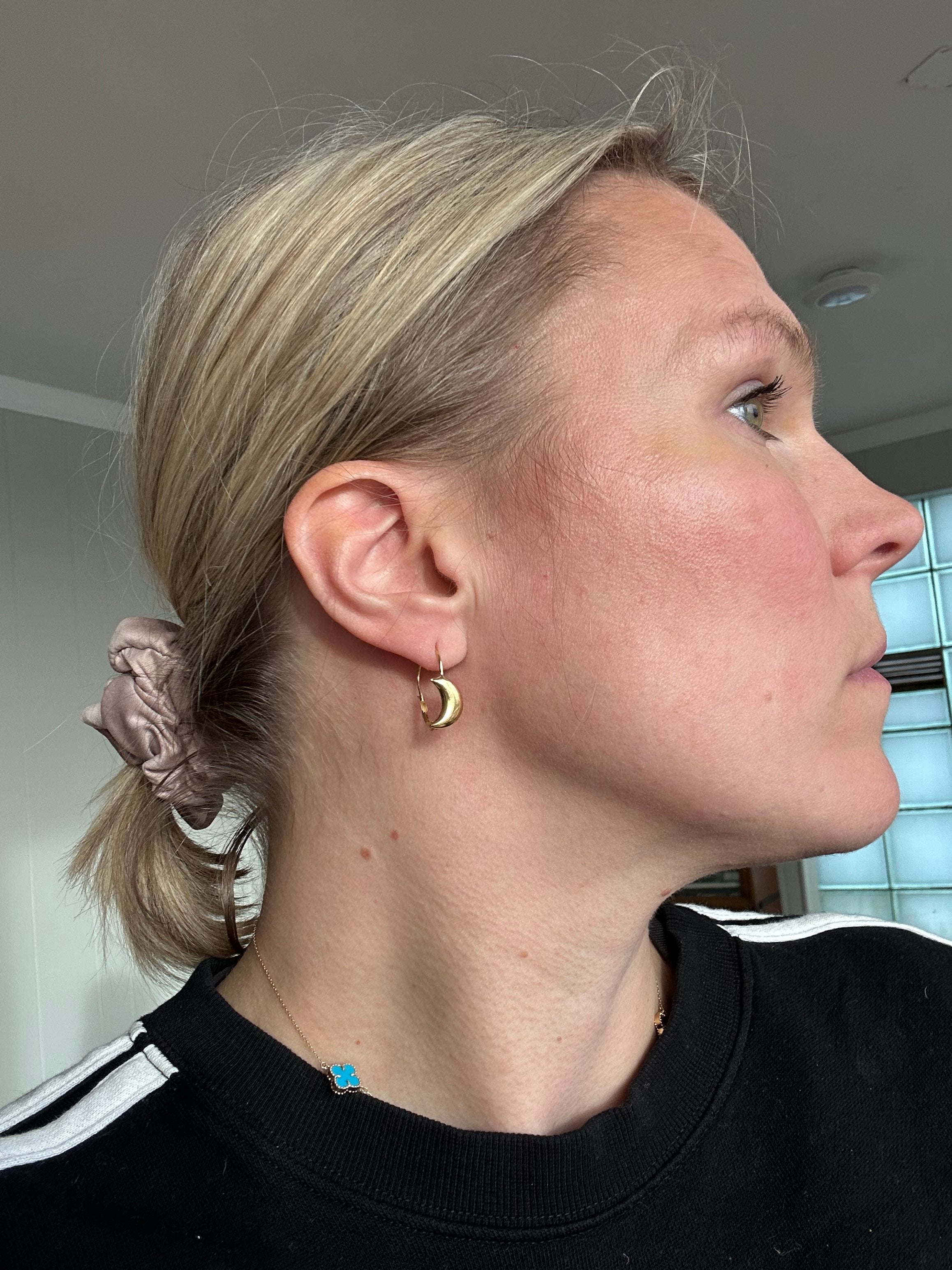 moon leverback earrings