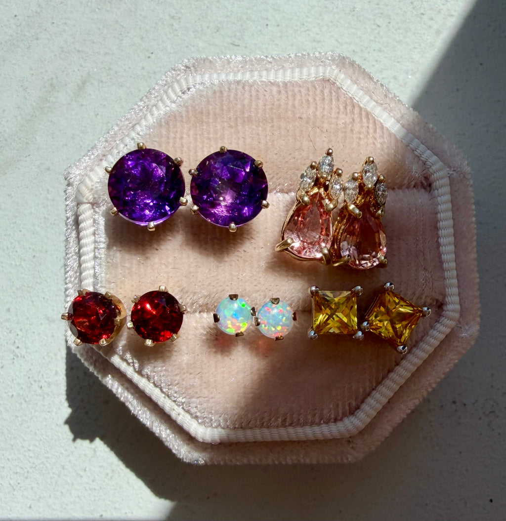 8.1mm amethyst studs