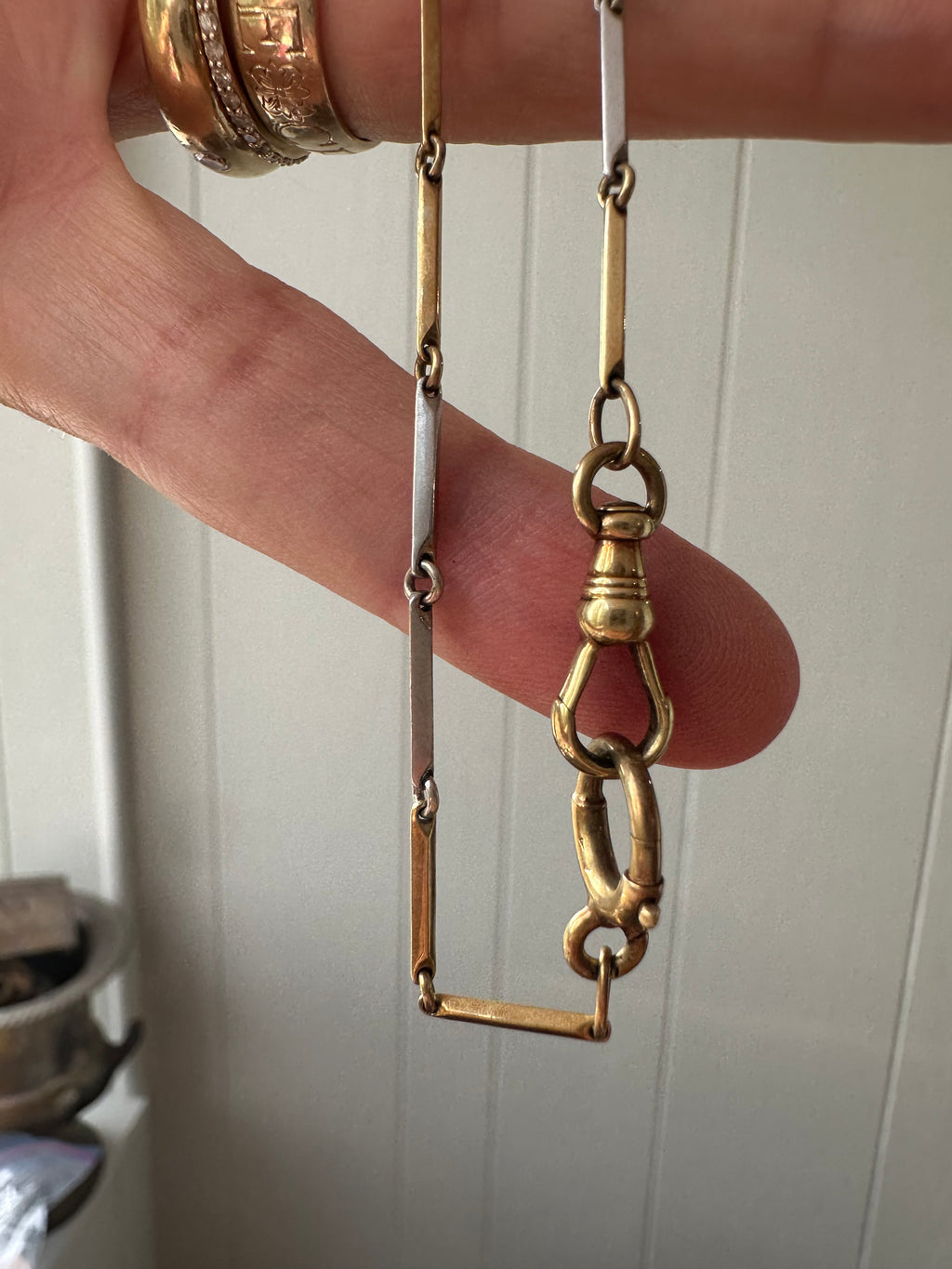 14.5” antique two tone watch chain