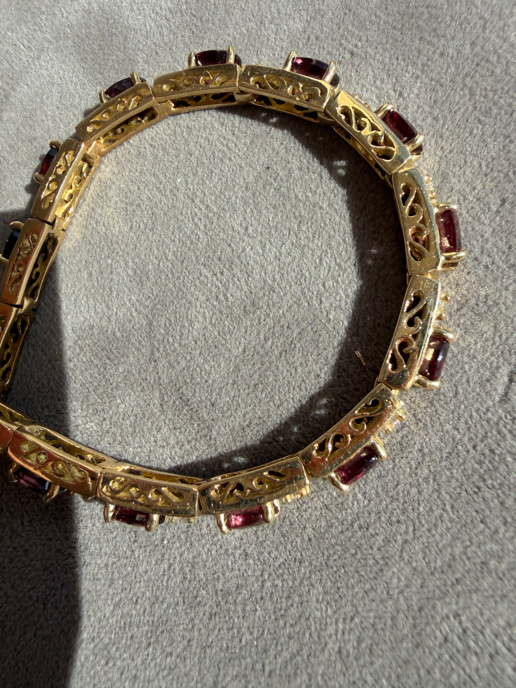 5.61carat ruby and .99carat diamond tennis bracelet