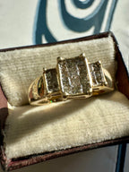 princess cut champagne diamond ring