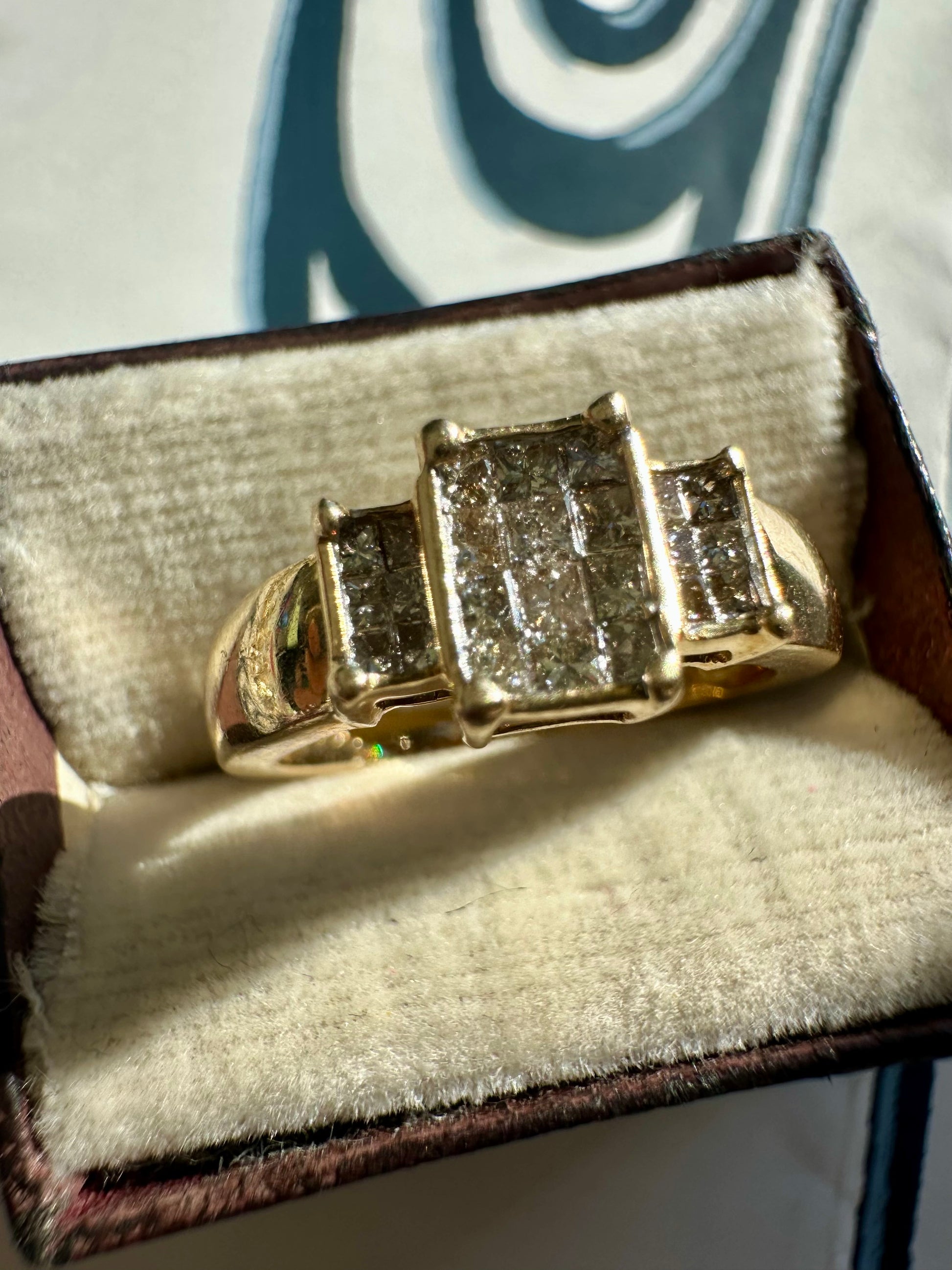 princess cut champagne diamond ring