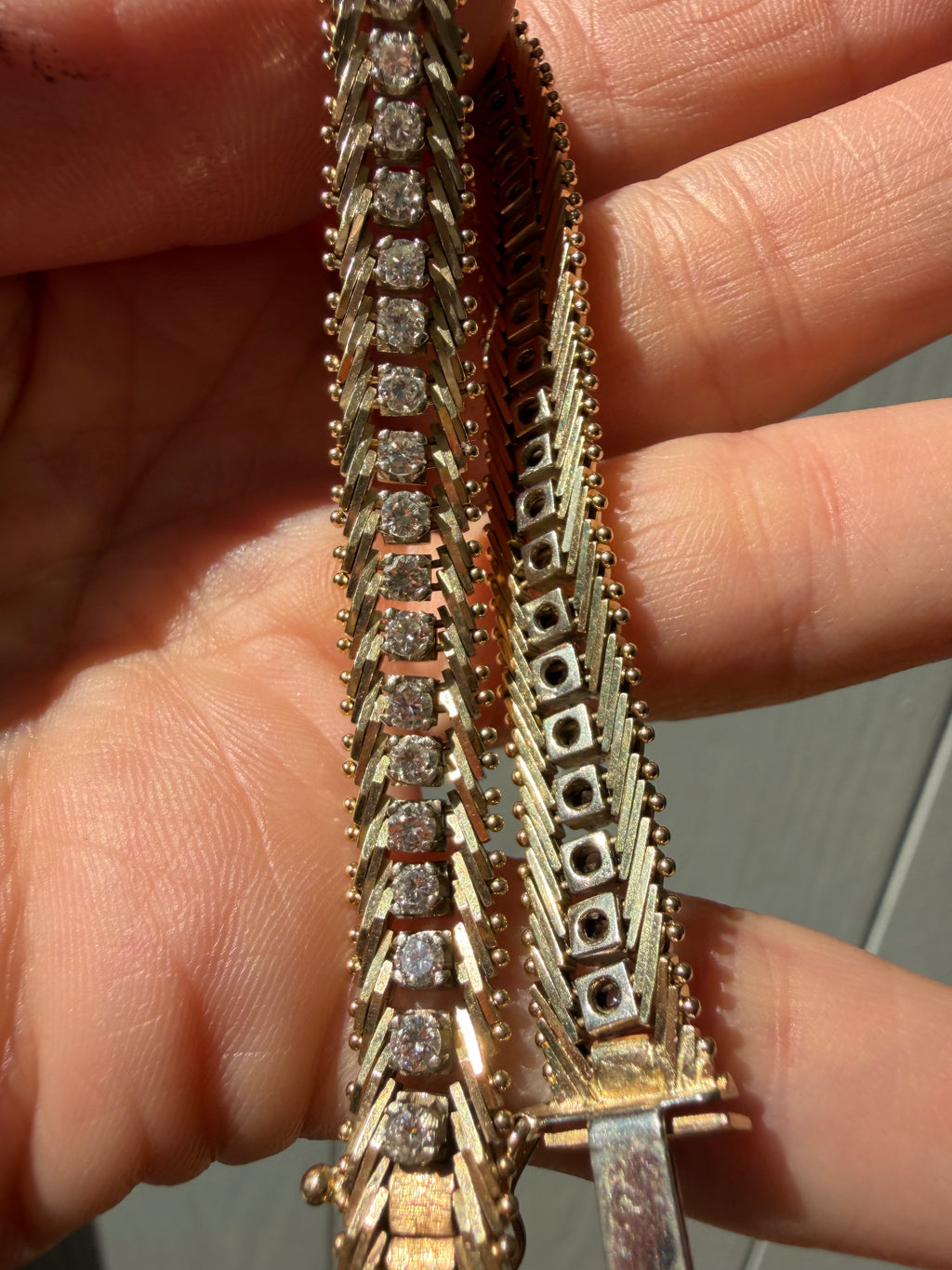 chevron style 4.80tcw diamond tennis bracelet