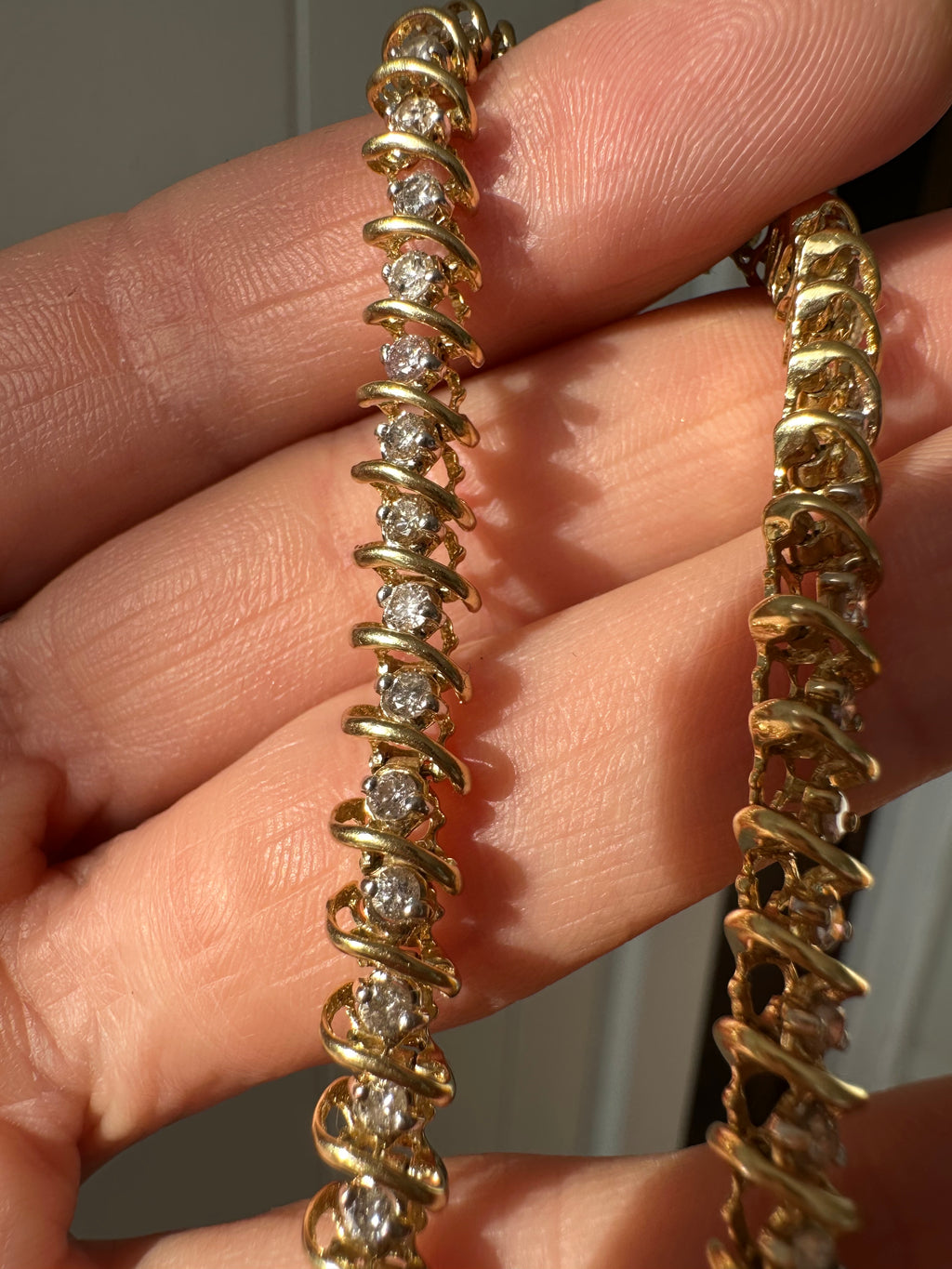 s link 2.52carats natural diamond tennis bracelet