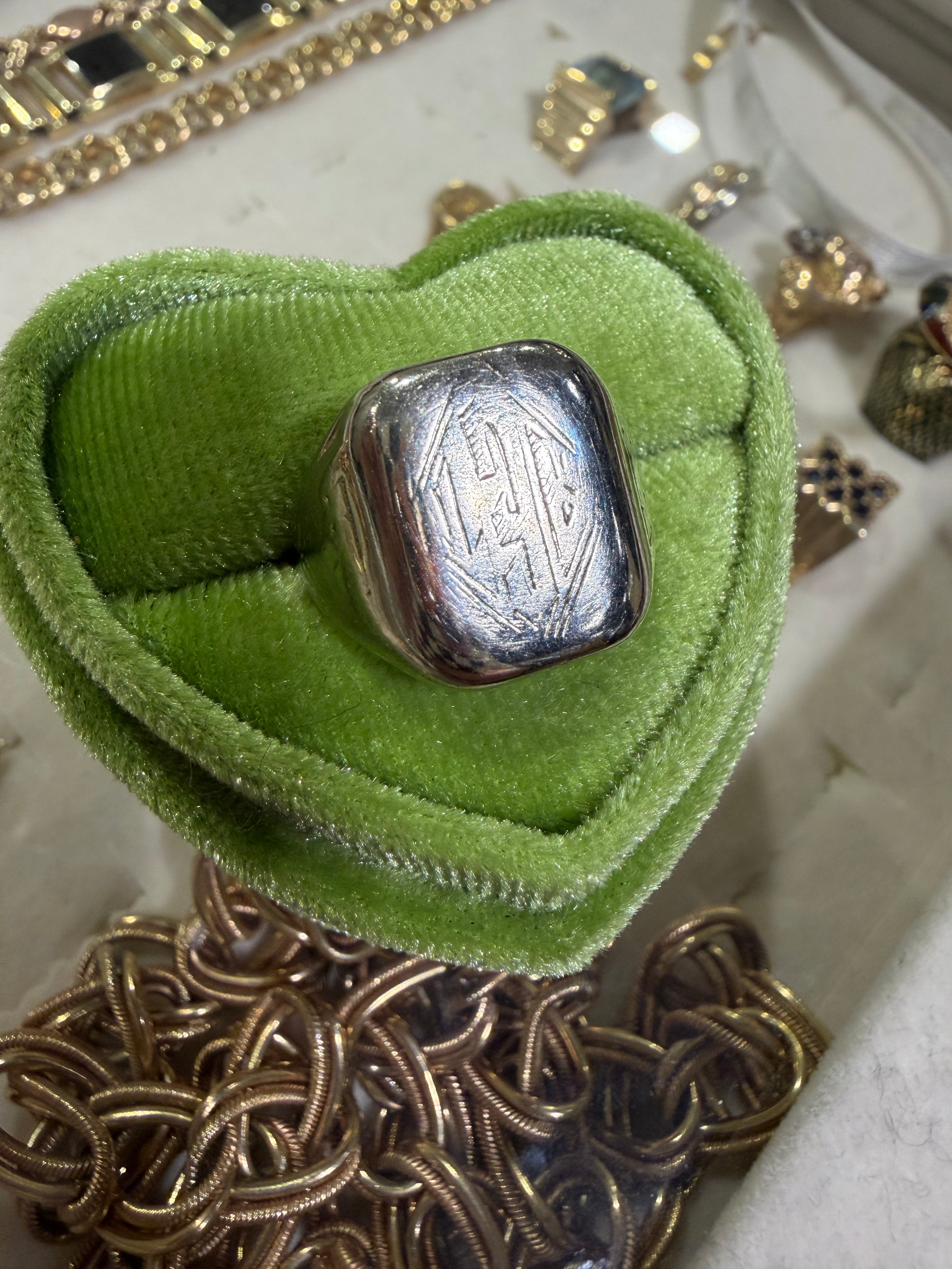 white gold signet ring