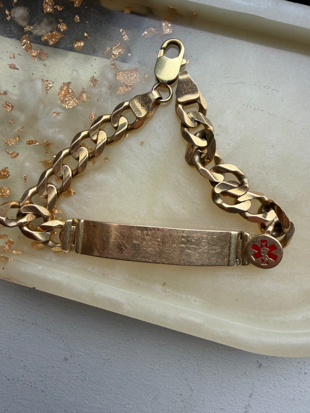 ID bracelet with curb chain