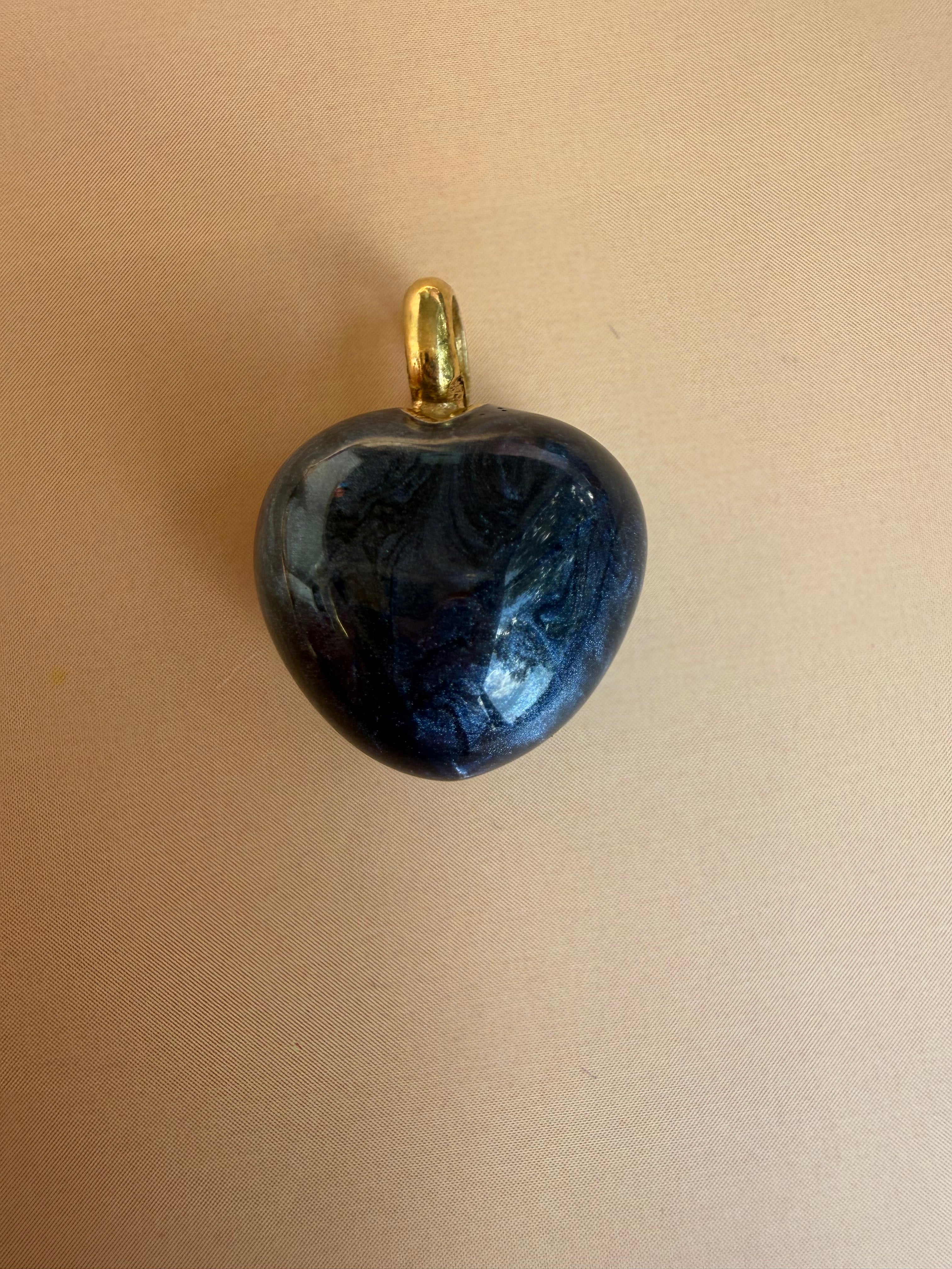 enamel hearts with 18k gold bail