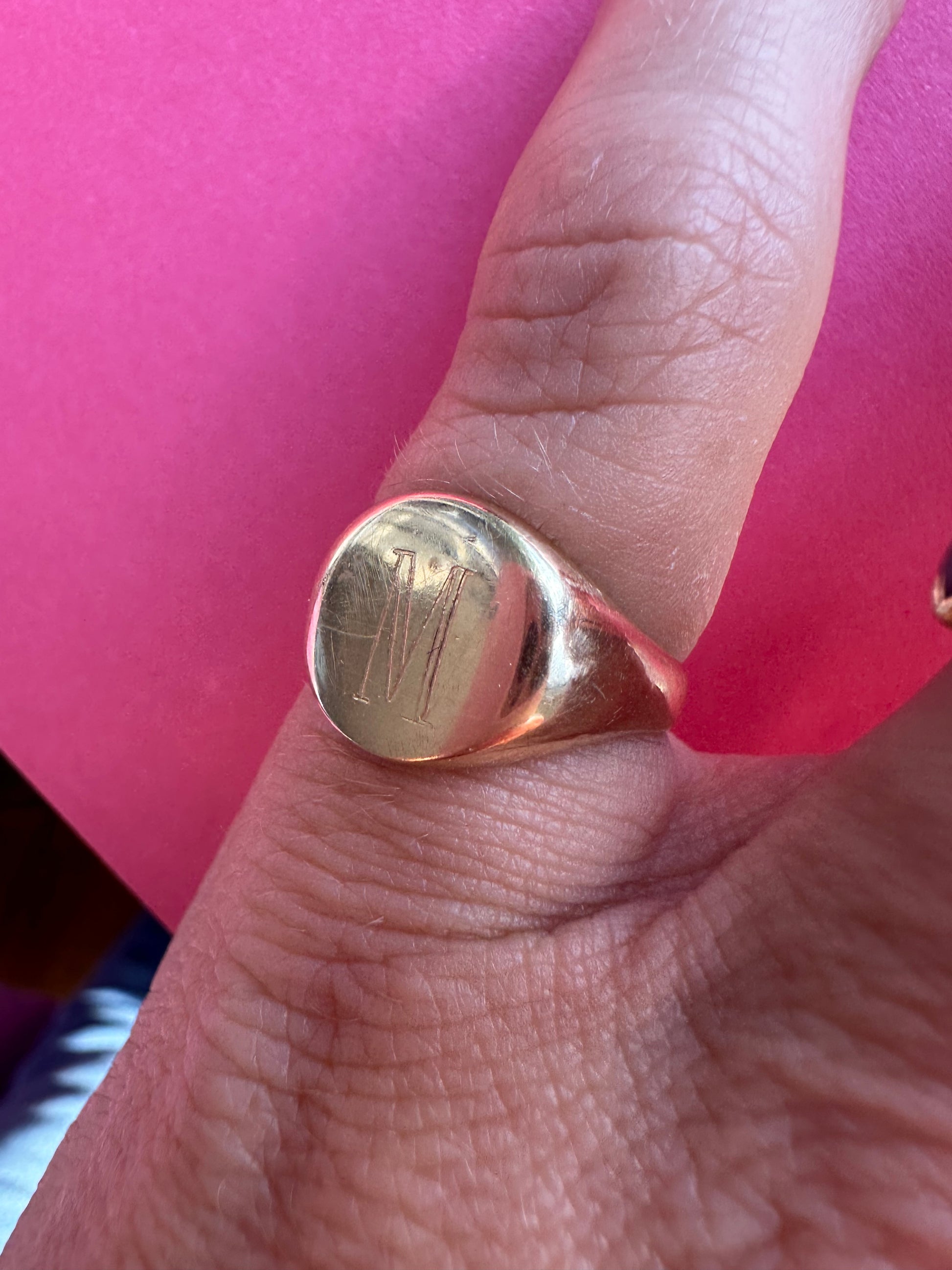 signet with M engraving