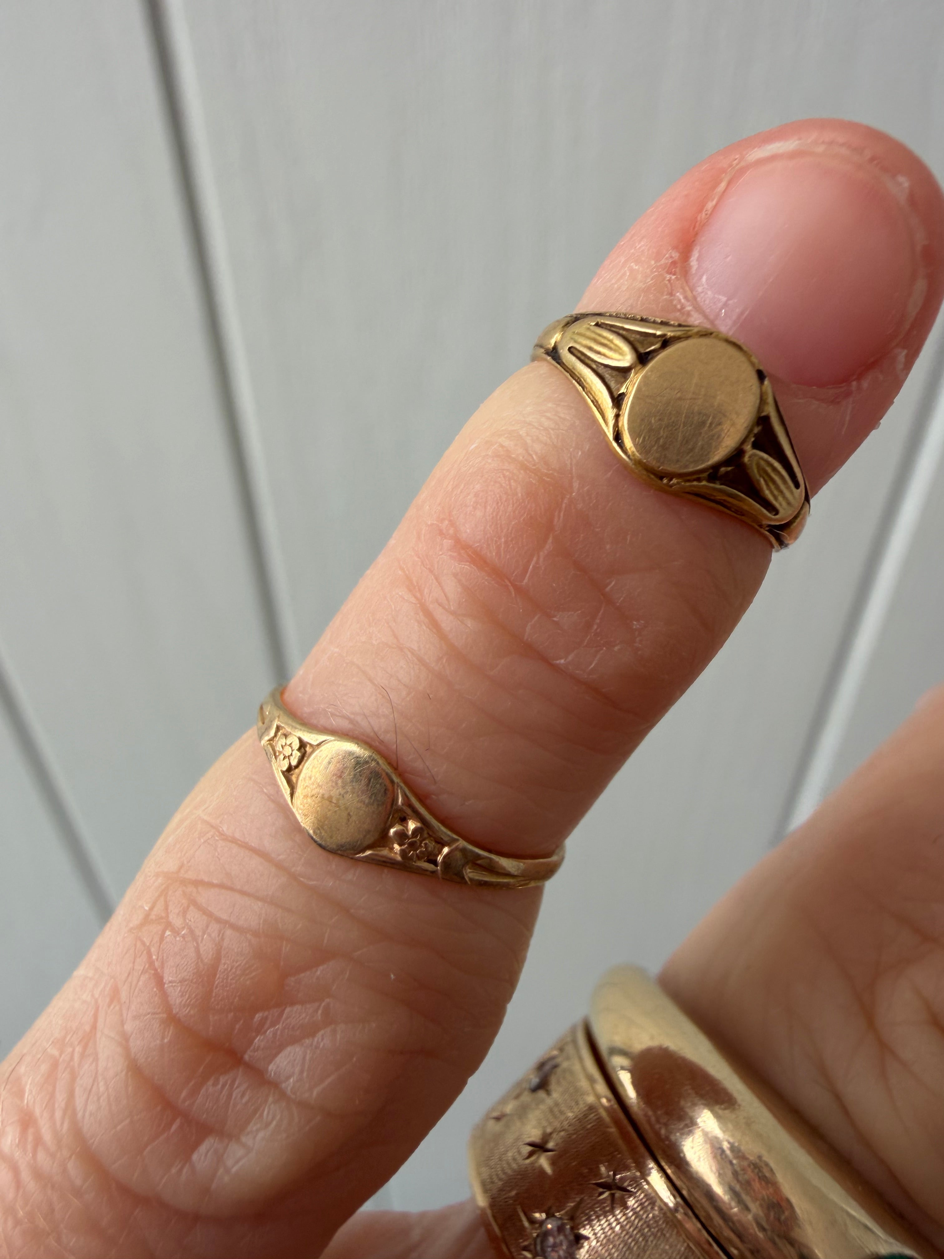 tiny baby signet rings