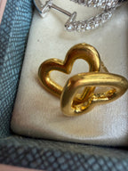 24k gold heart post earring by MENE