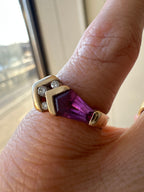 pink tourmaline and diamond arrow ring