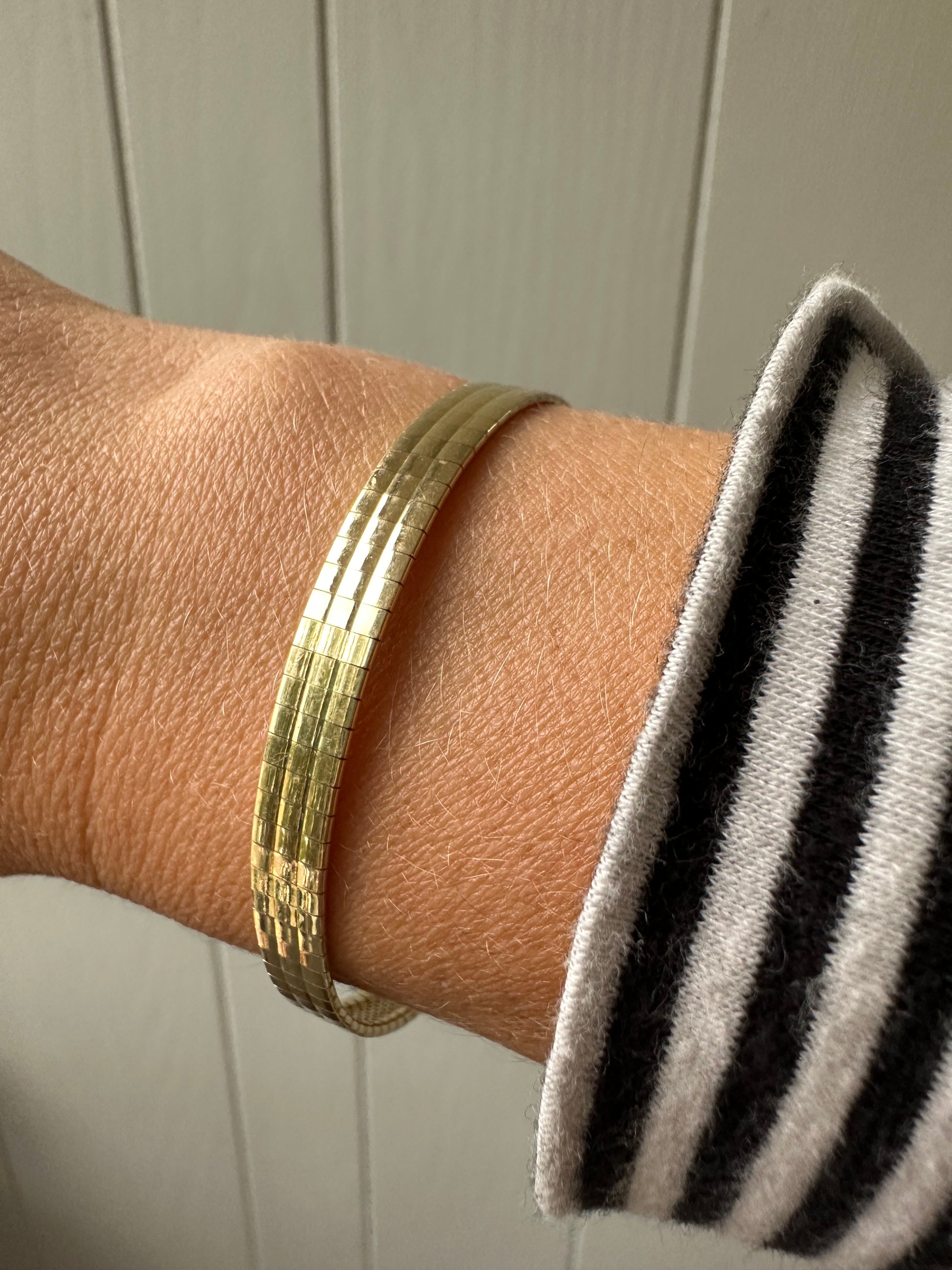 omega style squared edge bracelet