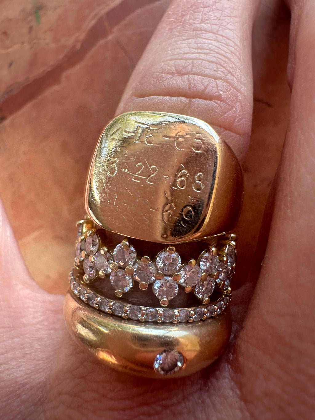 vintage engraved signet ring
