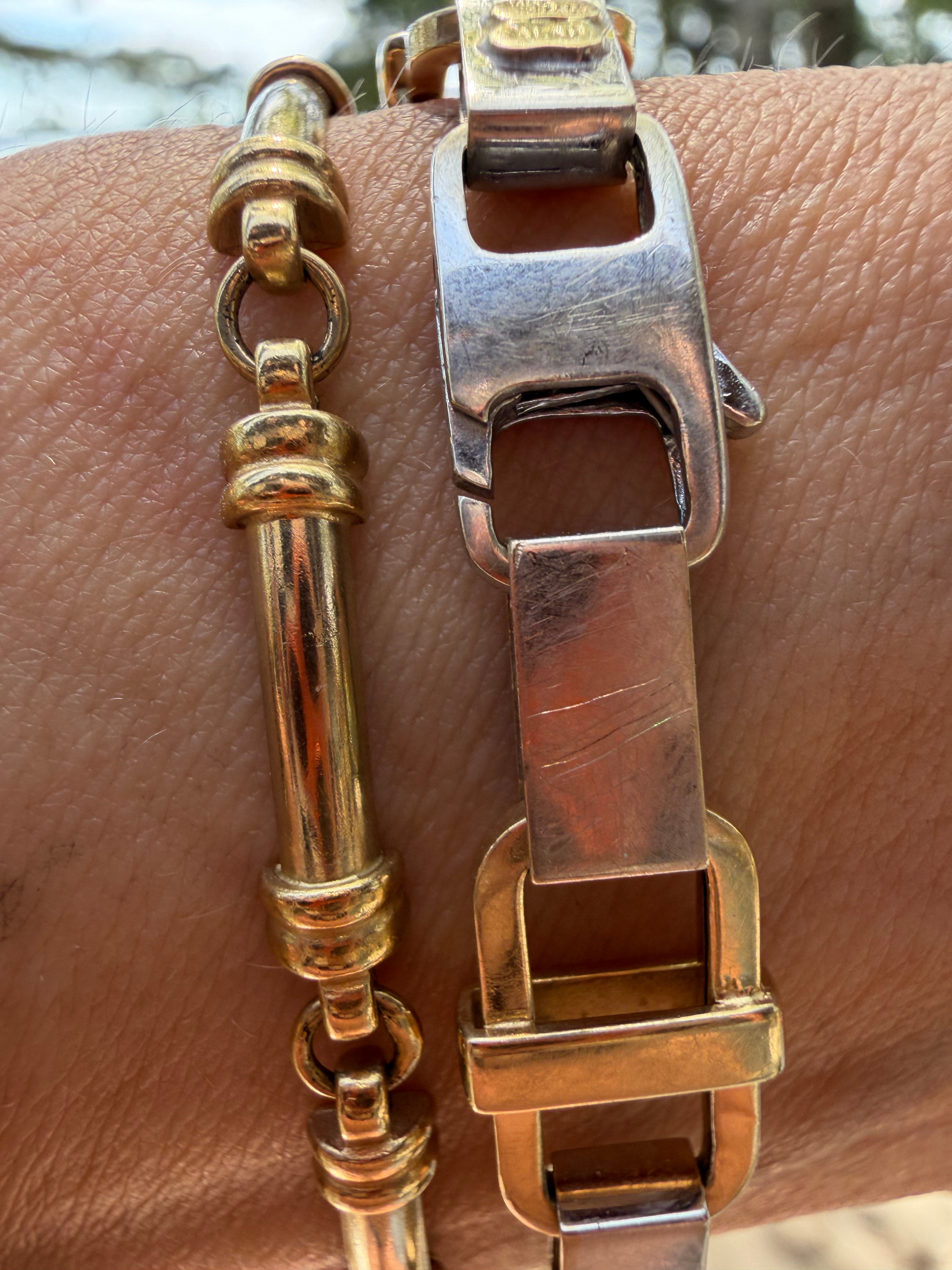 two tone link bracelets
