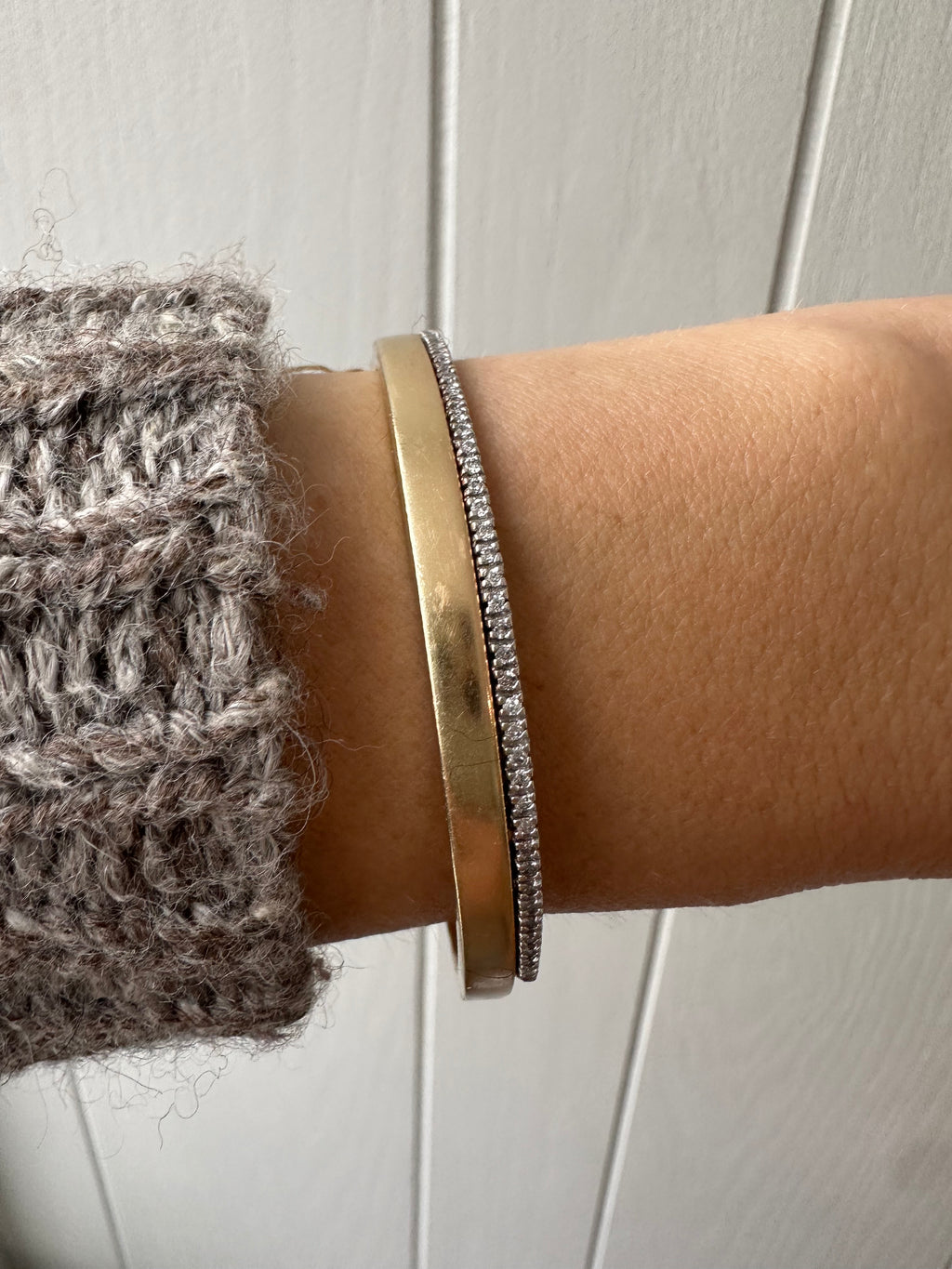 two sided diamond bangle