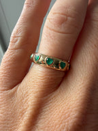The Emerald Karat THE VERDE LOVE natural emerald heart eternity band