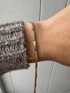CZ and gold bar bracelet