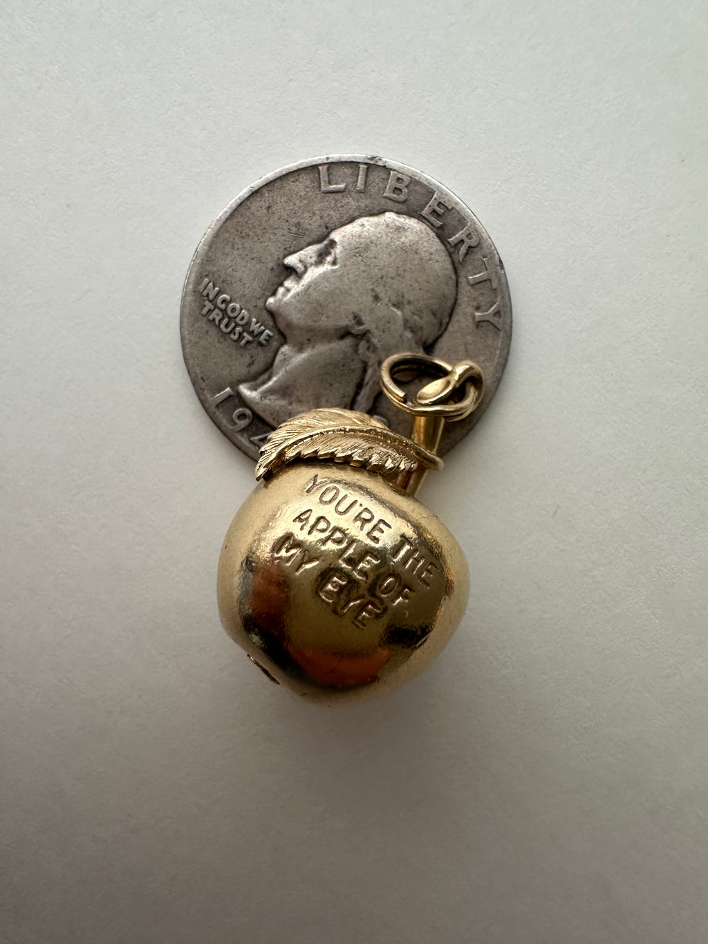 YOU'RE THE APPLE OF MY EYE apple charm
