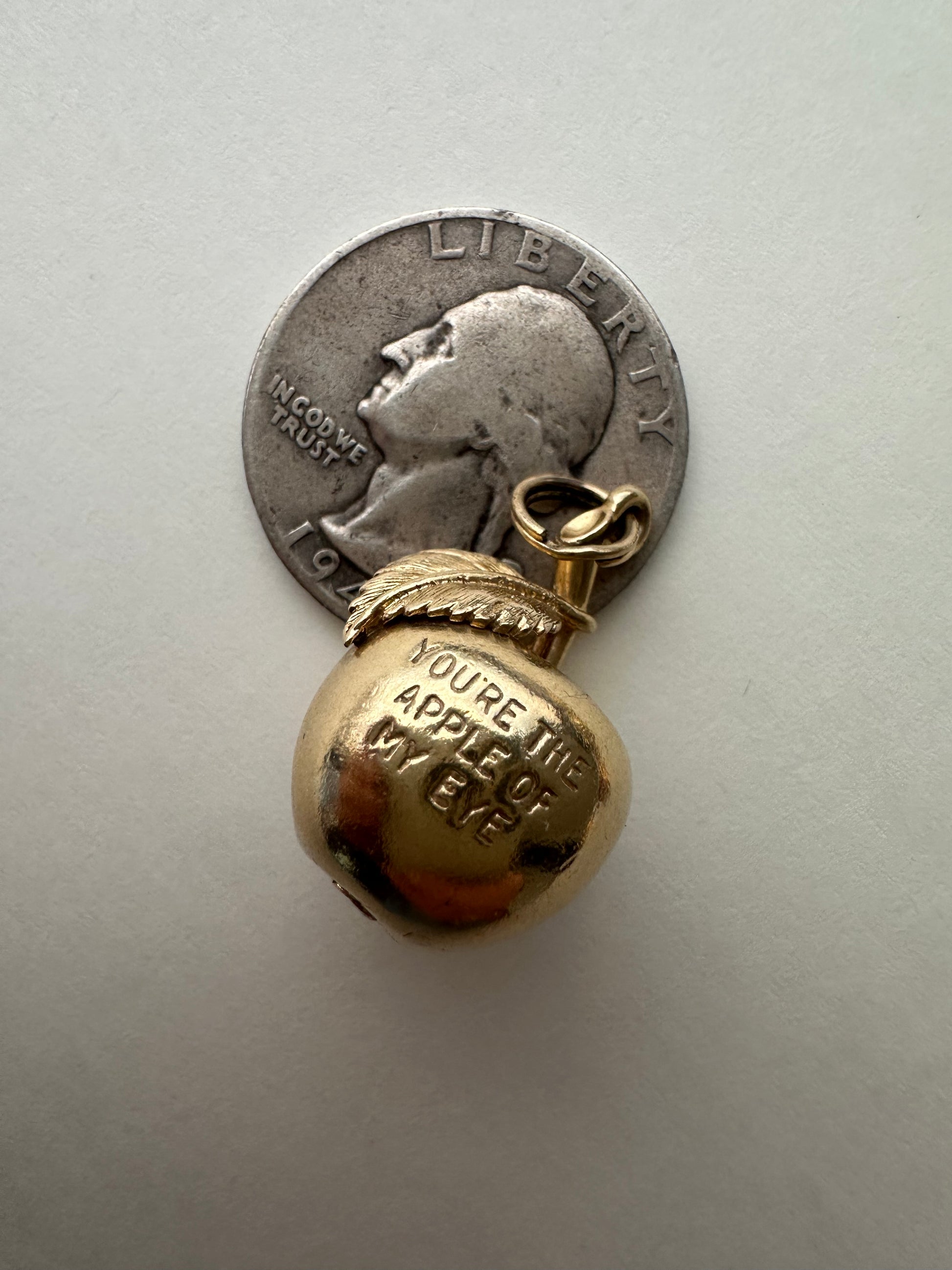 YOU'RE THE APPLE OF MY EYE apple charm
