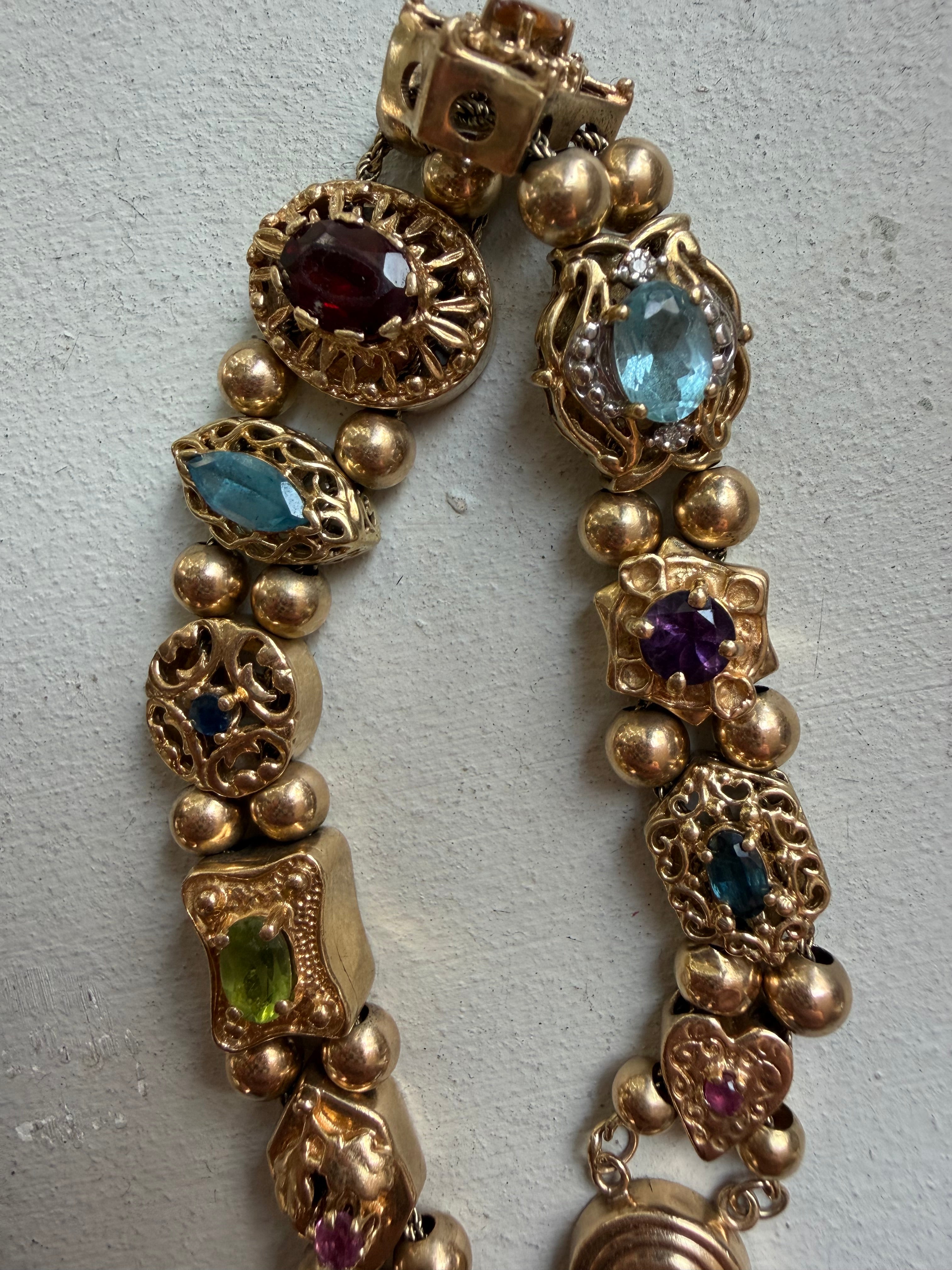 vintage gemstone slider bracelet