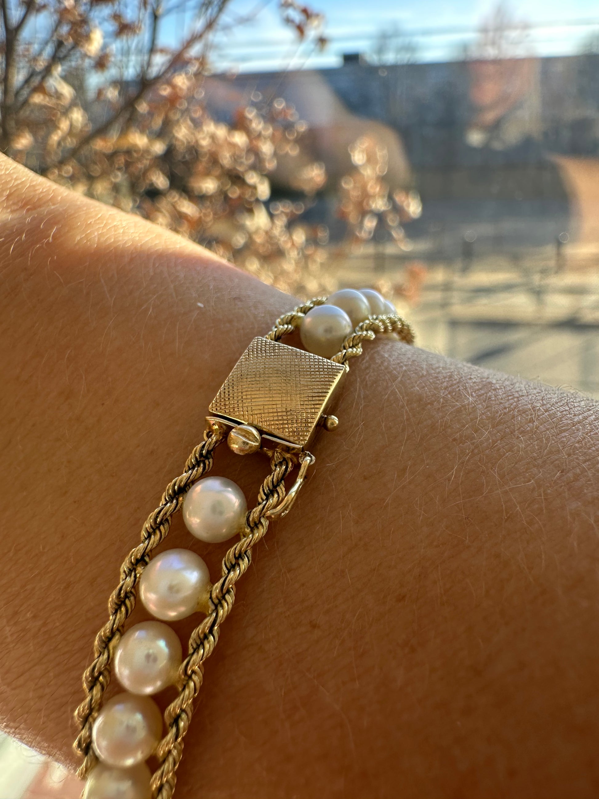 pearl and rope bracelet