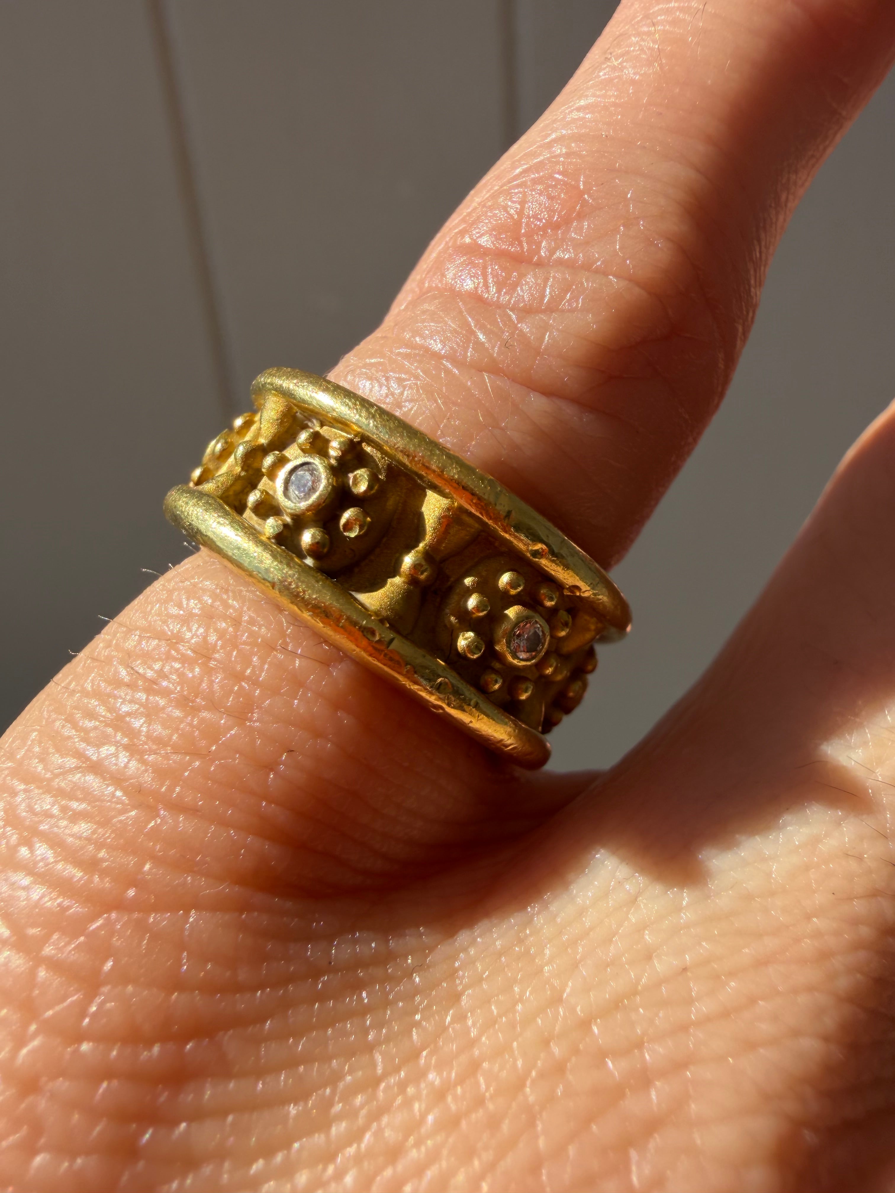 barry kieselstein cord 18k diamond flower band