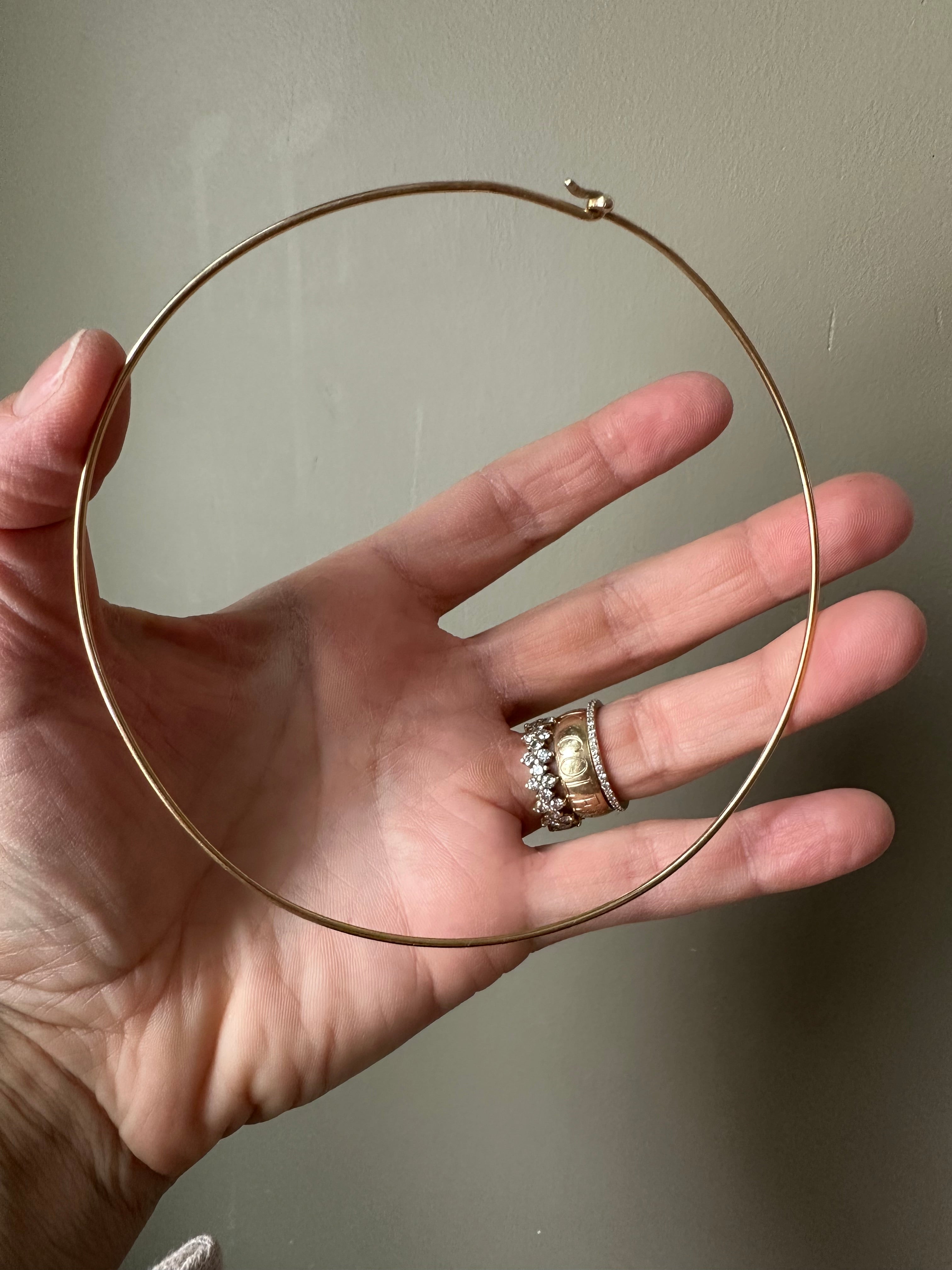 solid gold wire torque necklace