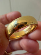 comfort fit pipe cut 18k gold band