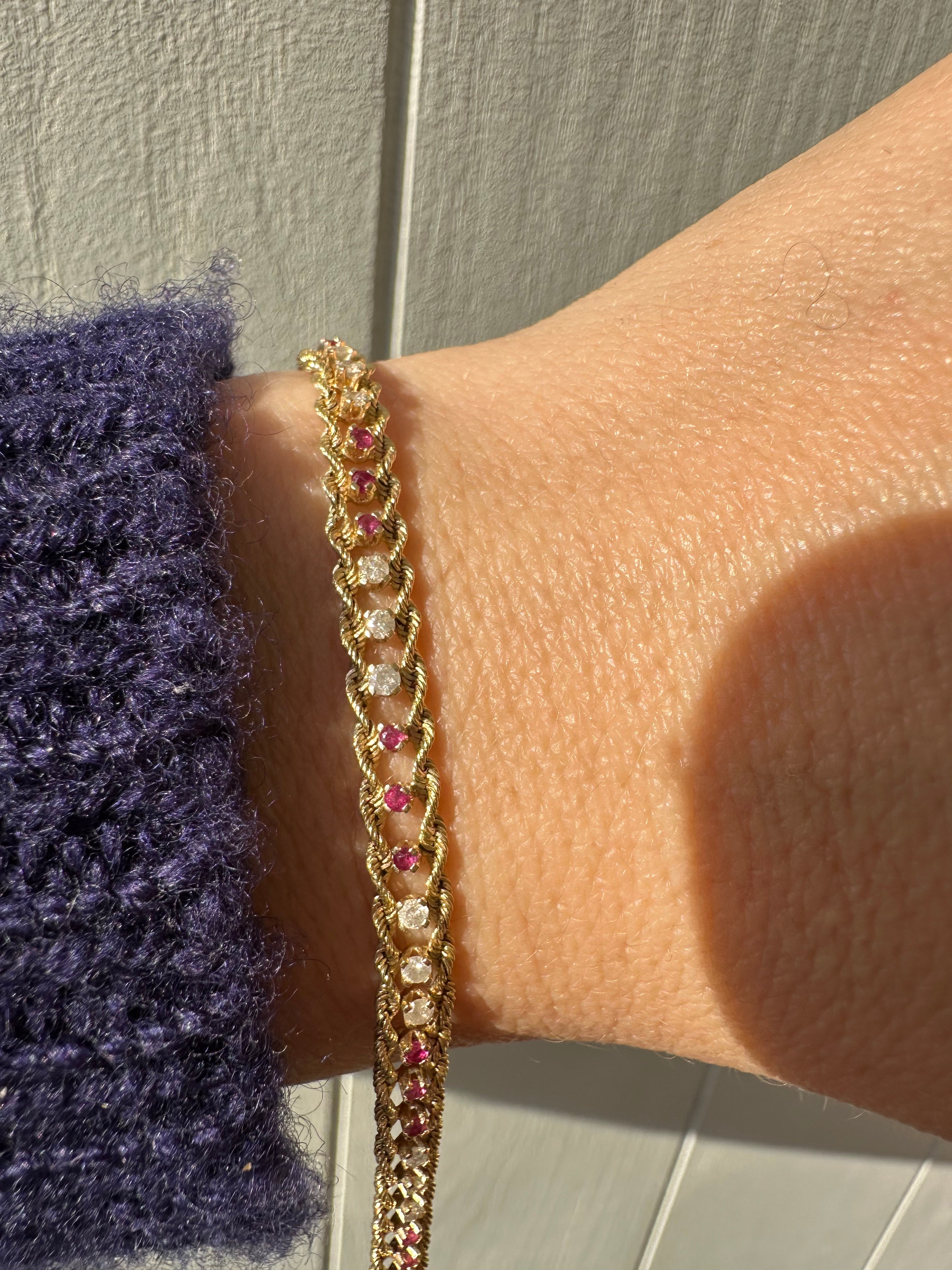 ruby and diamond tennis bracelet