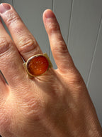 18k intaglio carved carnelian ring