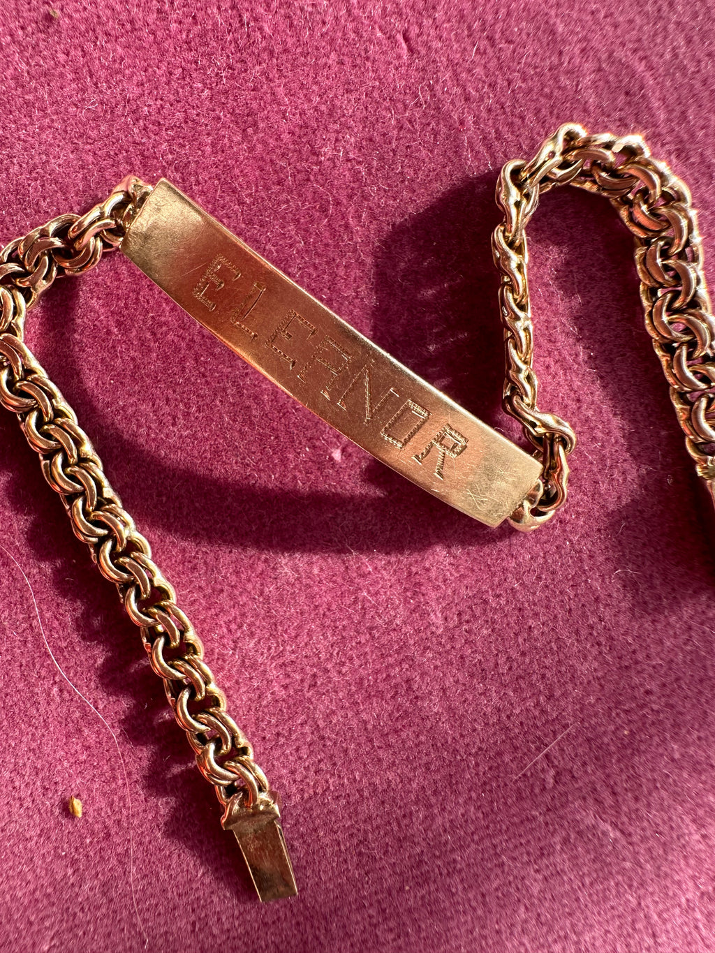 vintage ID bracelet engraved Eleanor